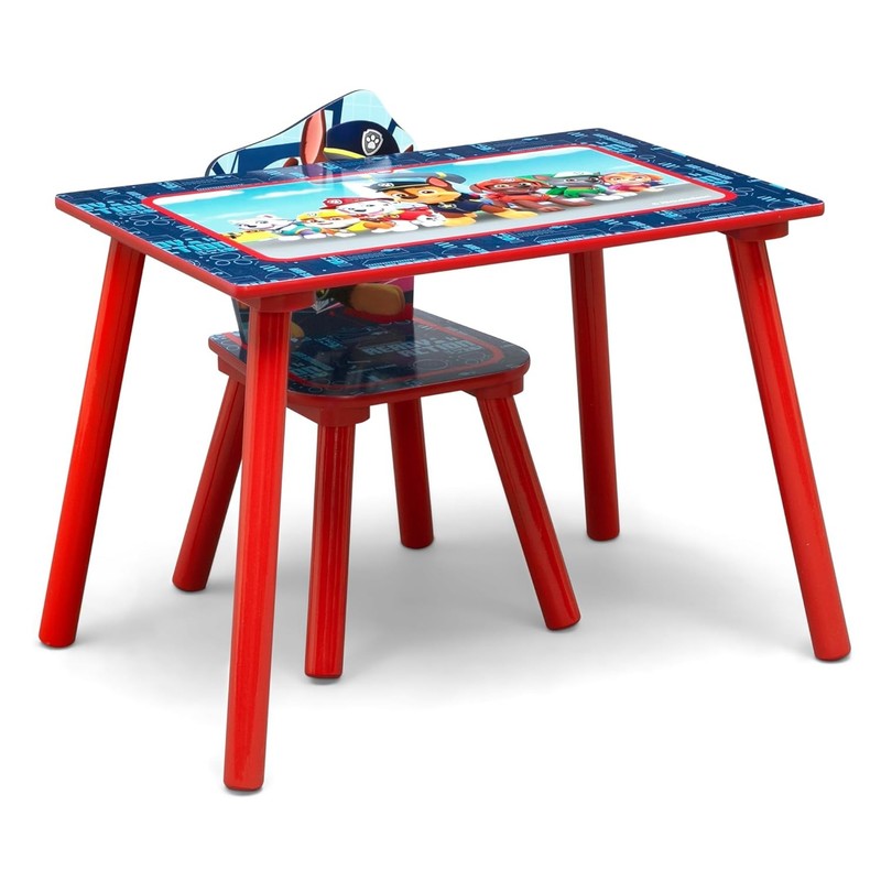 PAW 3-Piece Toddler Playroom Set – Includes Table, Chair and Toy Box, Blue8