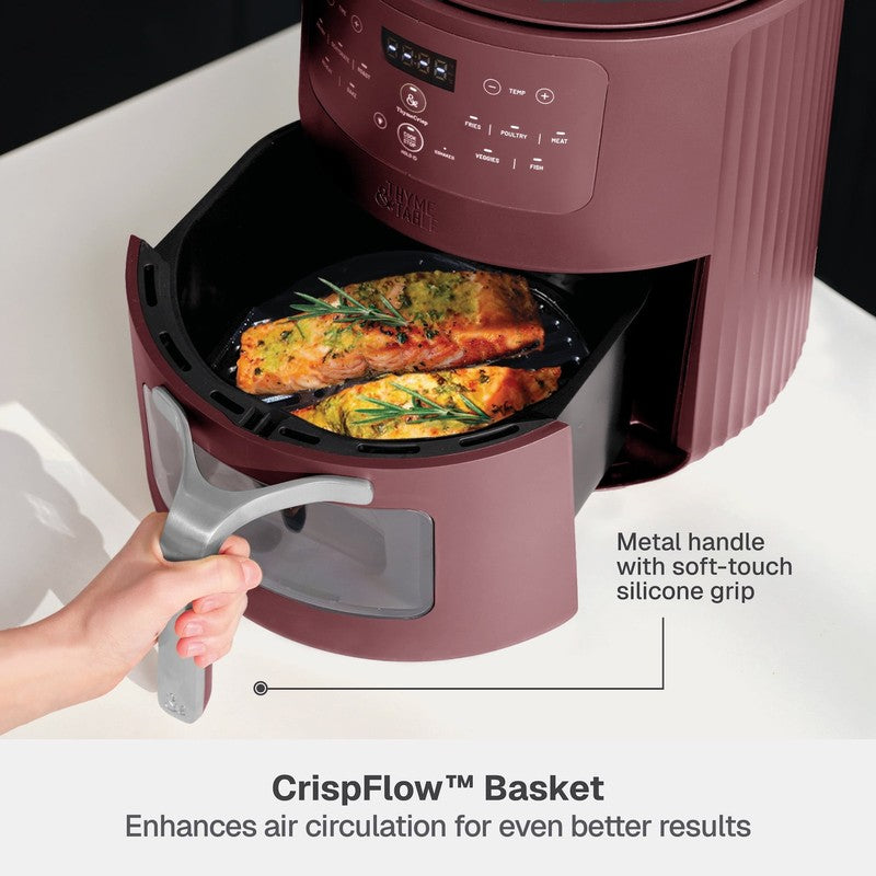 6QT Air Fryer with Thymecrisp Ceramic Nonstick Basket Cabernet Red6