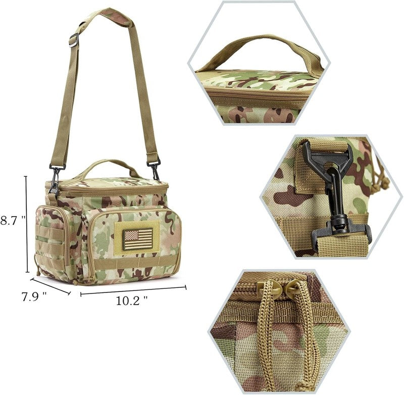 Tactical Lunch Bag MOLLE Insulated Leakproof Large Lunchbox Camouflage Green1