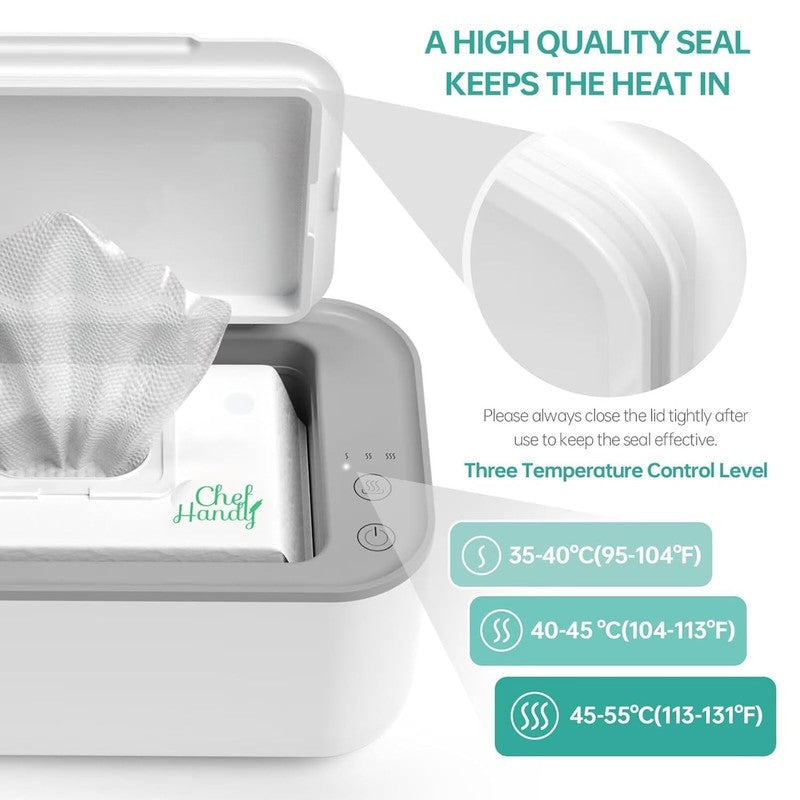 Baby Wipe Warmer 3 Level Temp Control Silent Heating Large White1