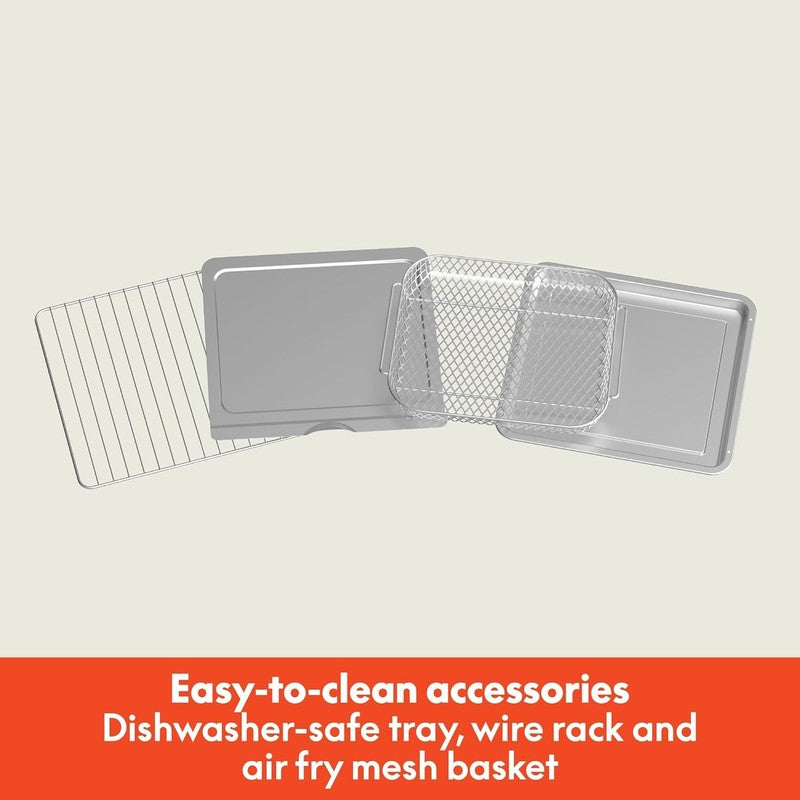 Air Fry Toaster Oven 1700W 7 Presets Dishwasher Safe Trays Oatmilk5