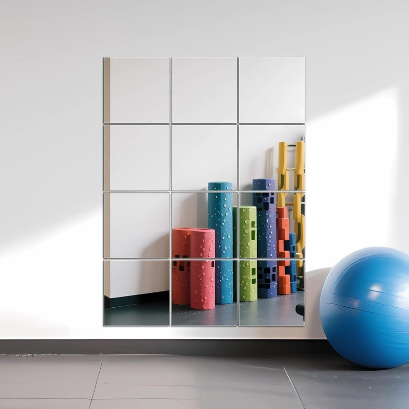 Frameless Wall-Mounted Mirrors - 12 Pack, Perfect for Home Gym & Bedroom6