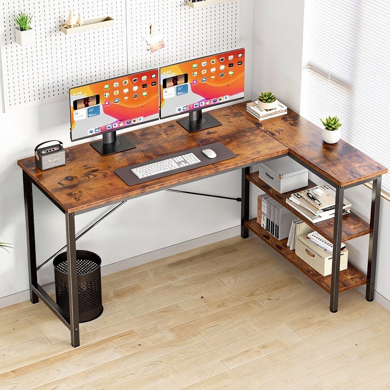L Shaped Computer Desk, 47 Inch Corner Desk Gaming Table Writing Study Workstati4