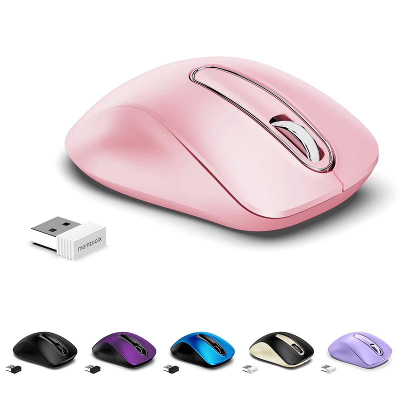 Pink Wireless Ergonomic Mouse 1400 DPI 5 Button USB Nano for PC Laptop Mac10