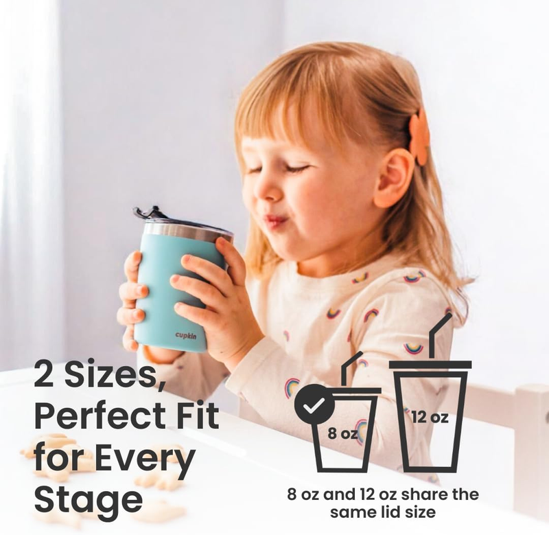 8oz Kids Stainless Steel Tumbler Cup Set 2 Stackable Straw Cups4