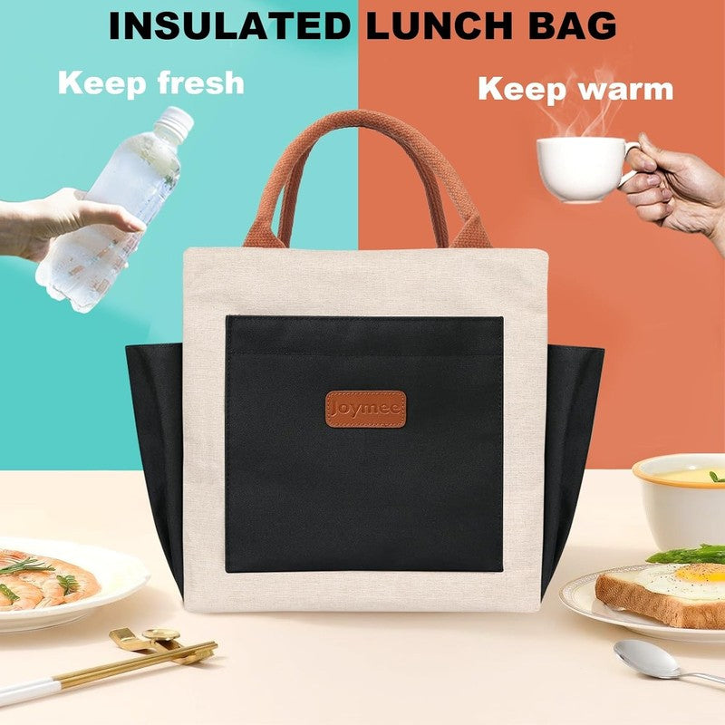 Insulated Lunch Bag Women Leakproof Large Cooler Tote w Bottle Holder Black1