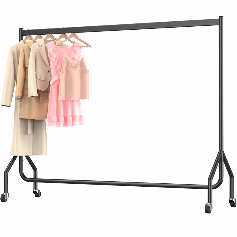 Heavy Duty Clothes Rack with Wheels Rolling Garment Rack 71"L x 18.4"W Black0