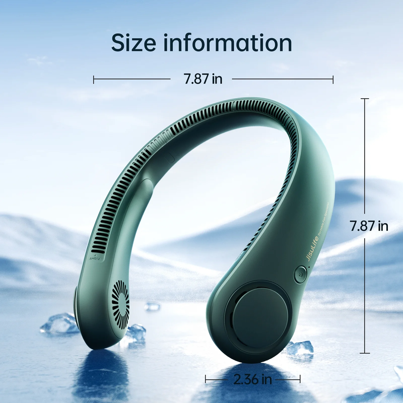 Portable Neck Fan Bladeless Wearable Hands Free 5 Speed 16H Green2