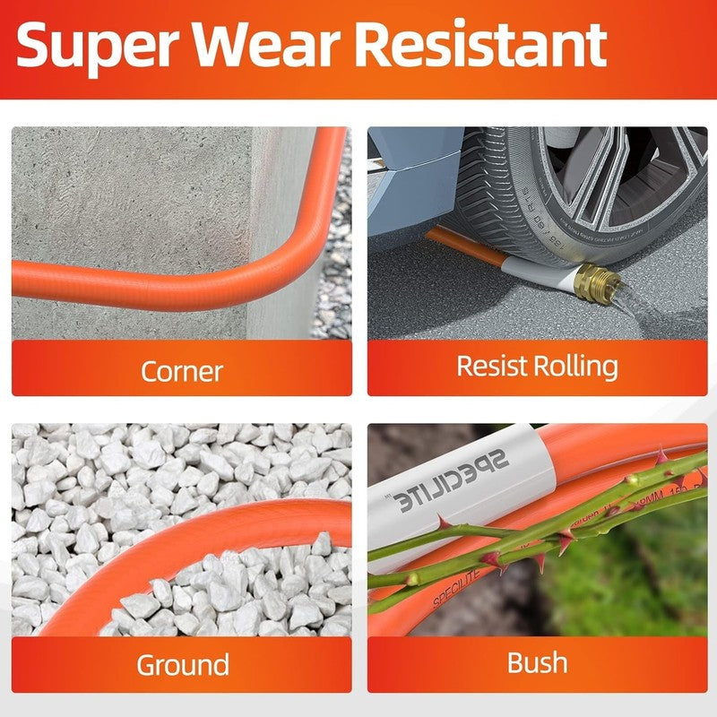 50Ft Garden Hose 5/8", Heavy Duty, 600 PSI, Kink-Free, Brass Fittings, Flexible3