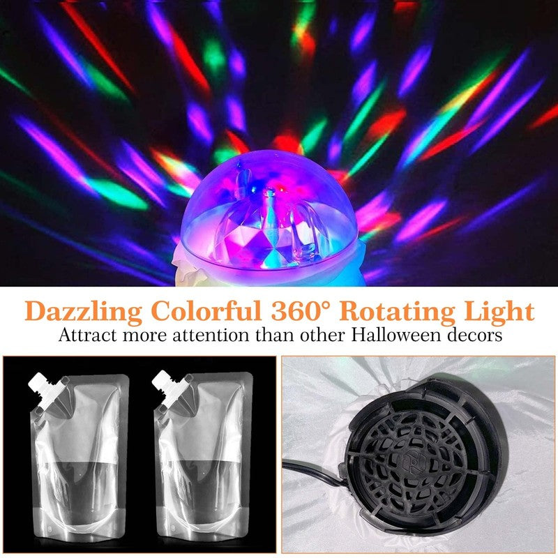 5Ft Halloween Inflatable Pumpkin Ghost w/ 360° Colorful LED Lights Yard Decor4