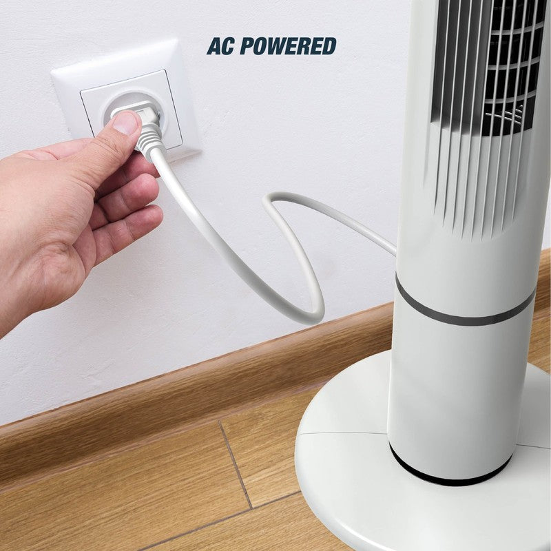 40" Smart Tower Fan, Bladeless Oscillating Standing Floor Fan with Remote, LED D9