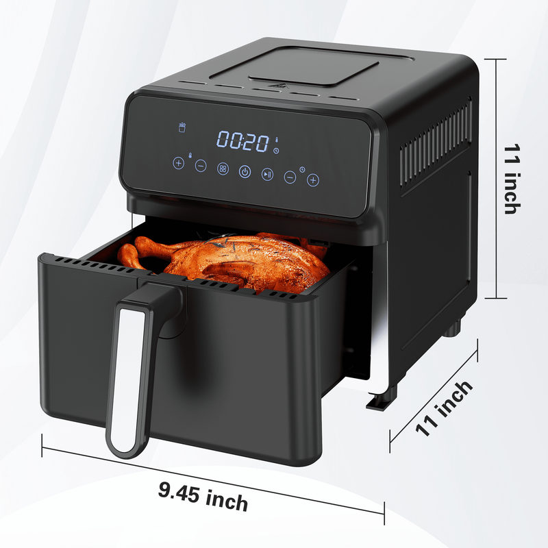 Black 6QT 12-in-1 Air Fryer Roast Reheat Dehydrate Bake Steam 400F7