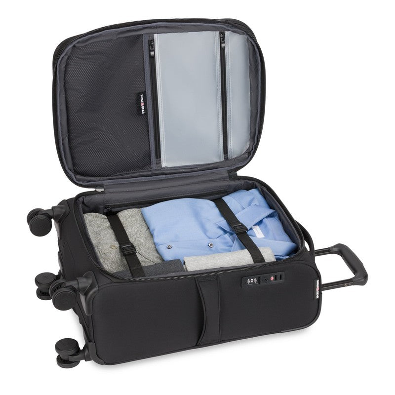 Stride Expandable Carry-On Spinner Luggage with TSA Lock, 8 Wheels, Black10