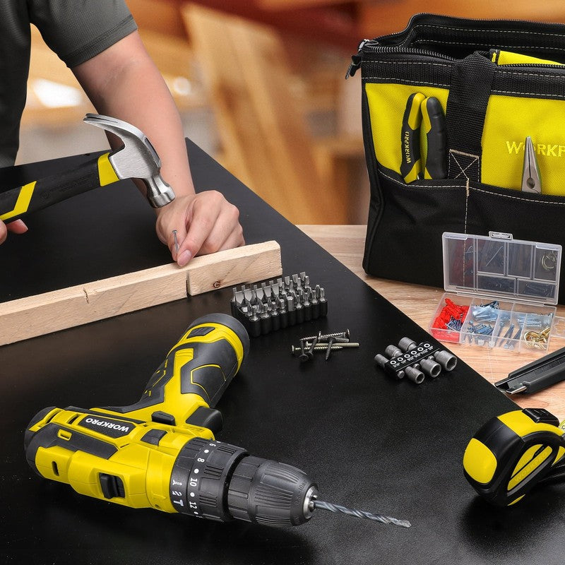 12V Cordless Drill 177Pc Home Tool Set 1500mAh Battery Charger Storage Bag2