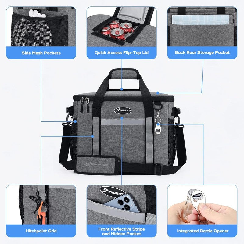Collapsible Soft Cooler Bag 35 Cans Leakproof Beach Camping Cooler1