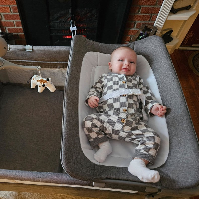 5 in 1 Portable Playard & Bassinet Bedside Sleeper Newborn Toddler Gray9