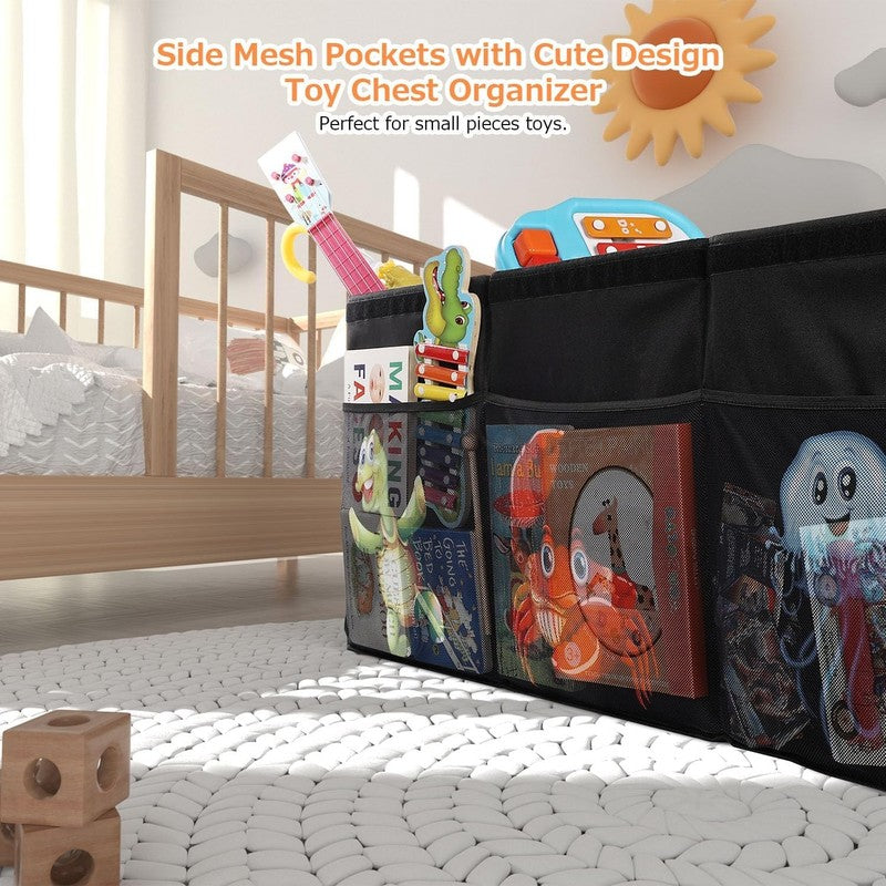 Extra Large Toy Box Collapsible 155L Kids Storage Organizer Bin Black4