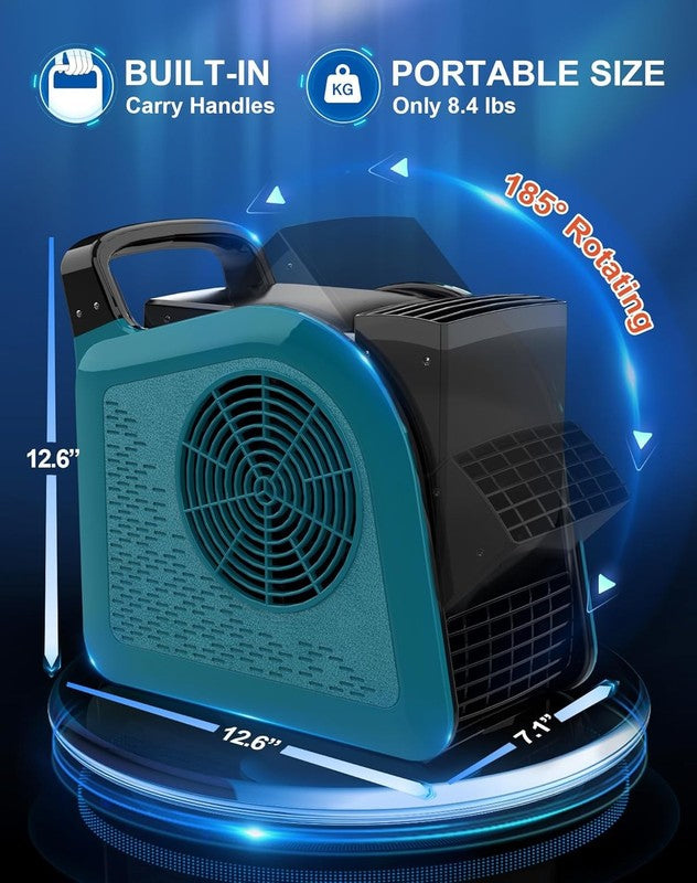 Air Mover Blower Fan 3-Speed Carpet Dryer Utility Floor Fan Blue1