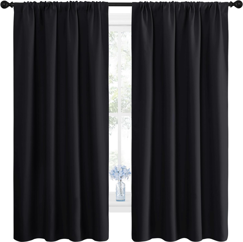 Halloween Black Blackout Curtains - Thermal Insulated Drapes (2 Panels, 42x63)0
