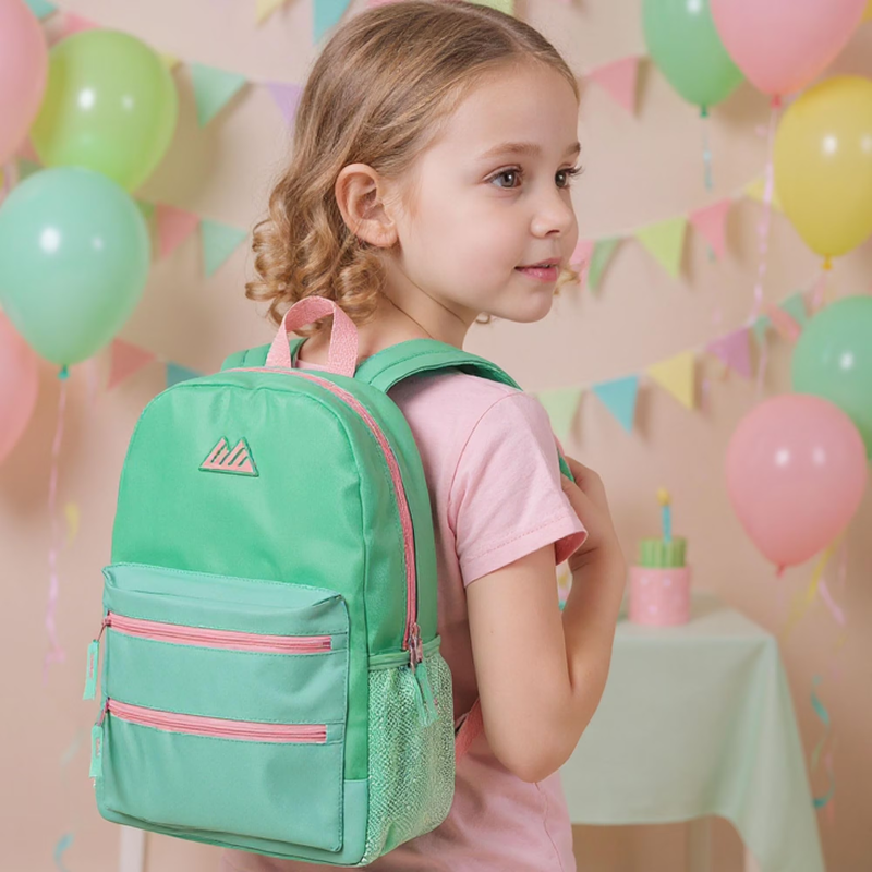 Aquamarine Mint Multipocket Backpack 17" Travel School Bag7