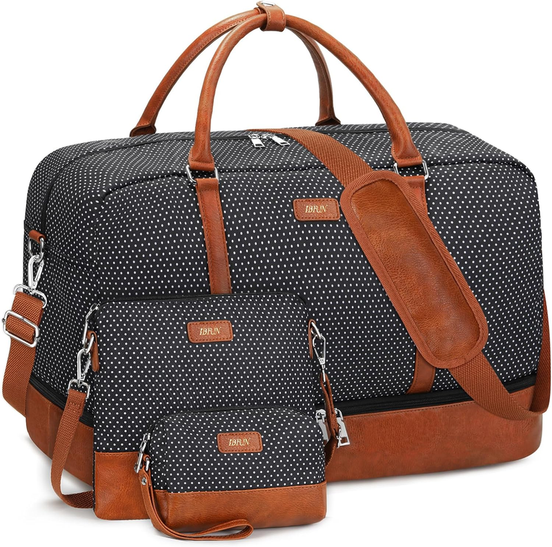 21in Weekender Duffle Bag Women 3Pc Set Carry On Travel Shoe Compartment0