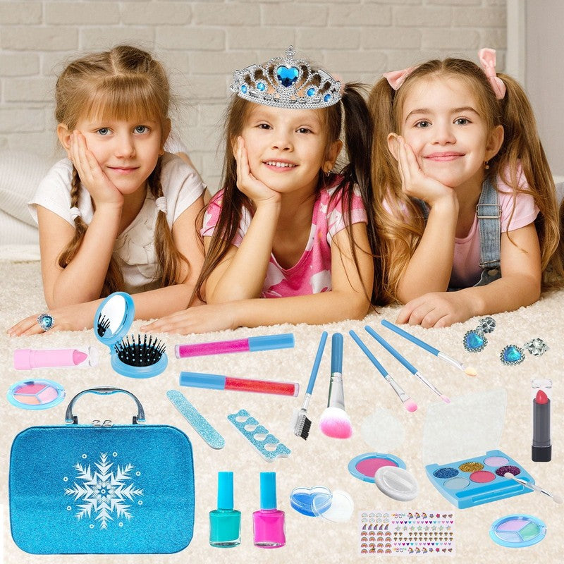 Kids Makeup Kit for Girls   Washable & Real Makeup Set, Non Toxic Toddler Cosmet5