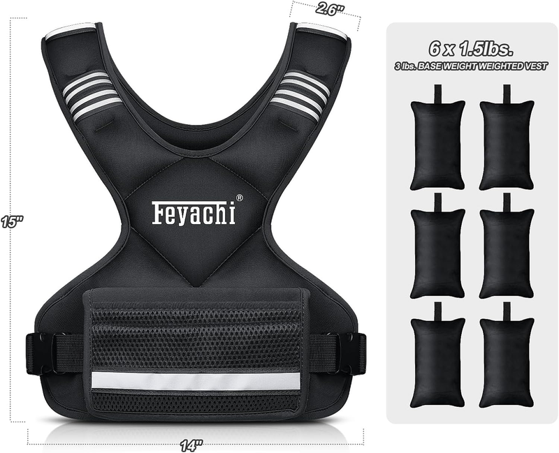 Adjustable Weighted Vest   3 12 Lbs/12 20 Lbs/20 32 Lbs X Type Weight Vest with 6