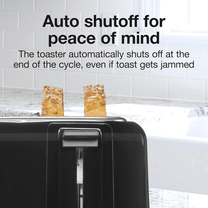 4 Slice Toaster Black - Extra Wide Slots, 7 Shades, Bagel, Auto Shut-Off5