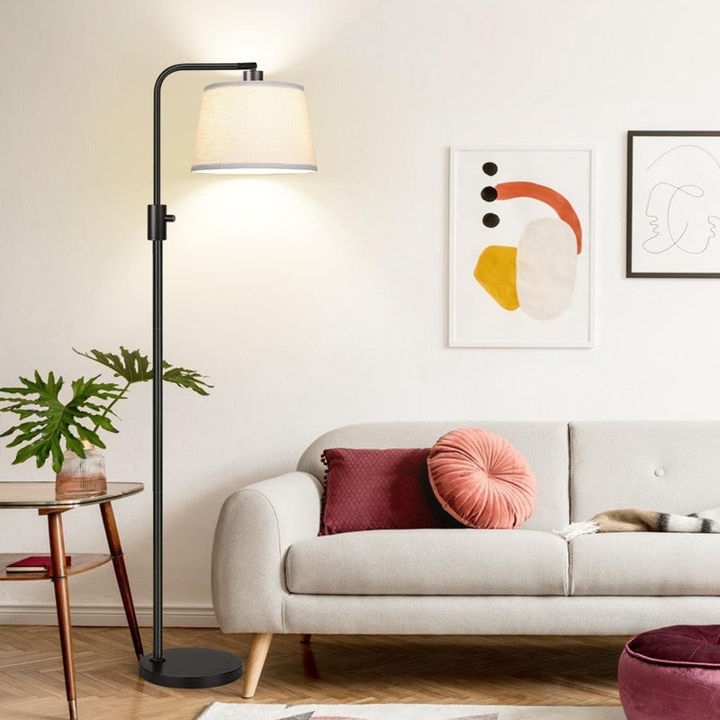 Upgraded Dimmable Arc Floor Lamp with Edison Bulb - Modern Black Design5