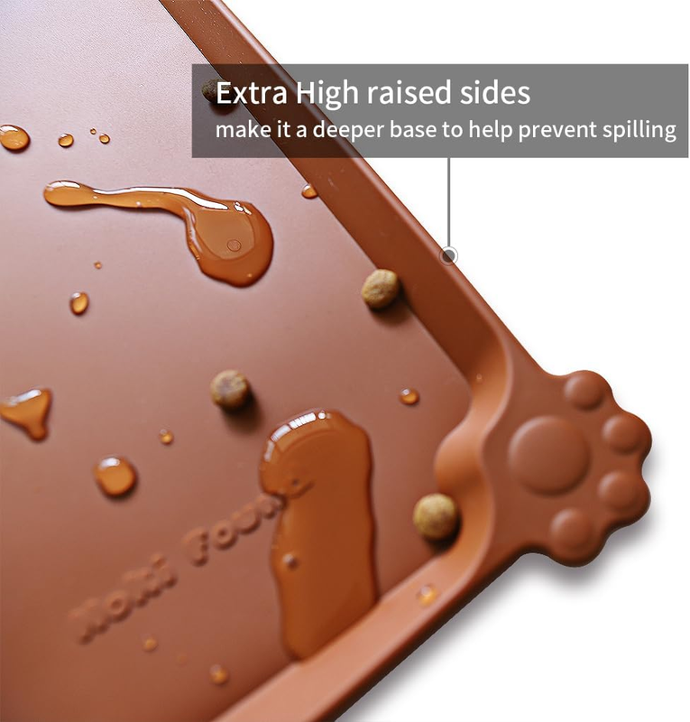 Silicone Pet Feeding Mat Non Slip Waterproof Dog Cat Bowl Mat Caramel1