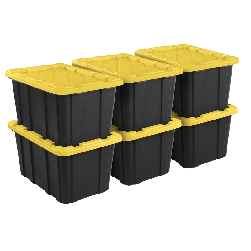 Large Storage Bin, 27 Gallon Durable Plastic Storage Tote with Snap On Lid, Blac11