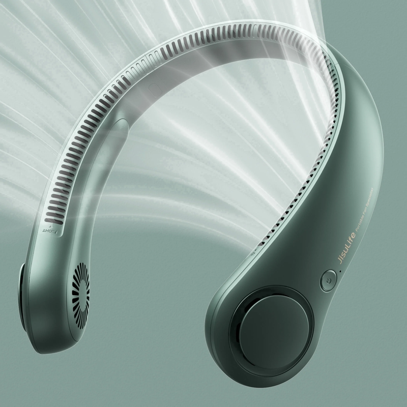 Portable Neck Fan Bladeless Wearable Hands Free 5 Speed 16H Green10
