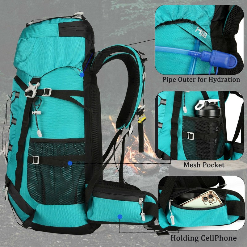 60L Travel Hiking Camping Backpack with Rain Cover, Backpack Water Resistant,Cli2