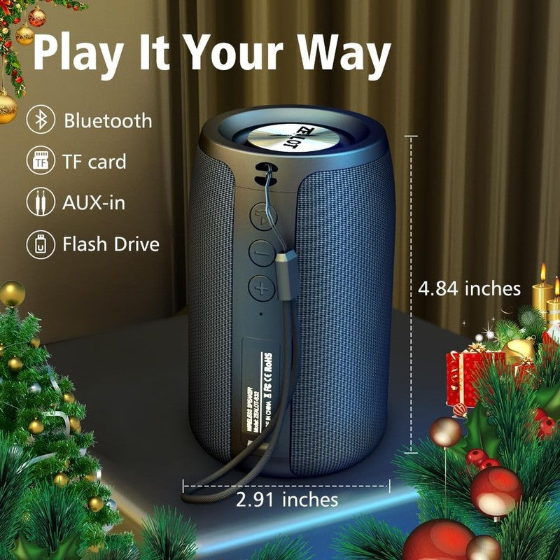 S32 Portable Bluetooth Speaker, IPX5 Waterproof, Stereo Pairing, Bass, Black2