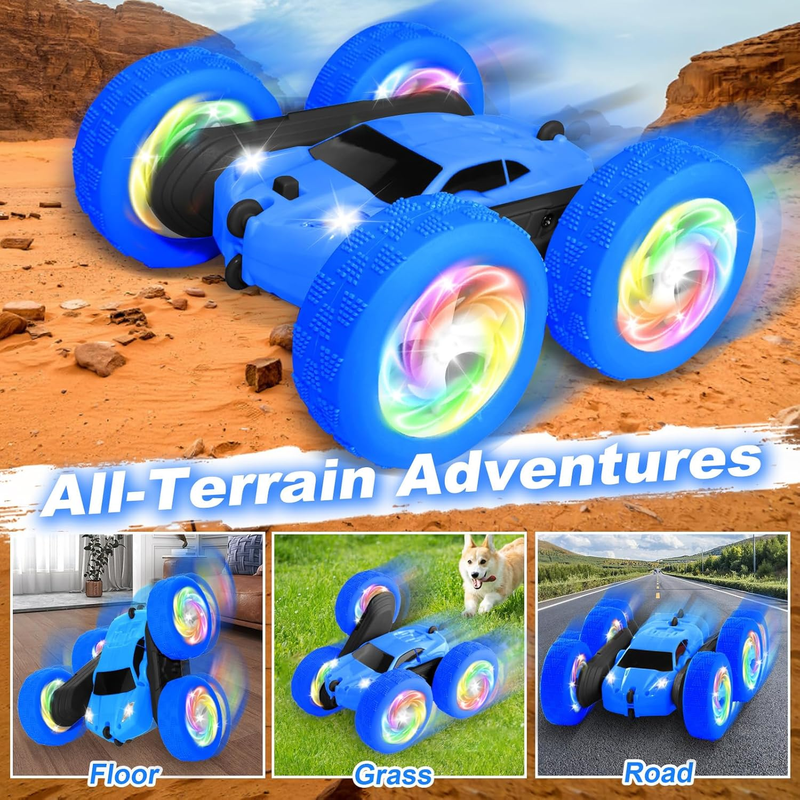 Remote Control Car for Girls 4WD Stunt Car 360 Flips RGB Lights 6+3
