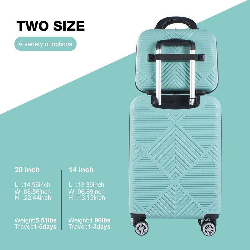 Luggage Sets 2 Piece Suitcase Set (14/20/)Hardside Suitcase with Spinner Wheels 2