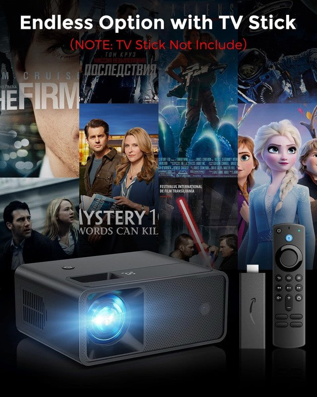 Portable Mini Projector 1080P HD, Compatible with iOS/Android/TV Stick2