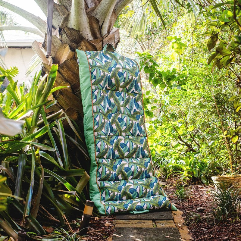 Kona No Inflation Needed Pool Lounger with Headrest, Tropical Palm Green Double 5