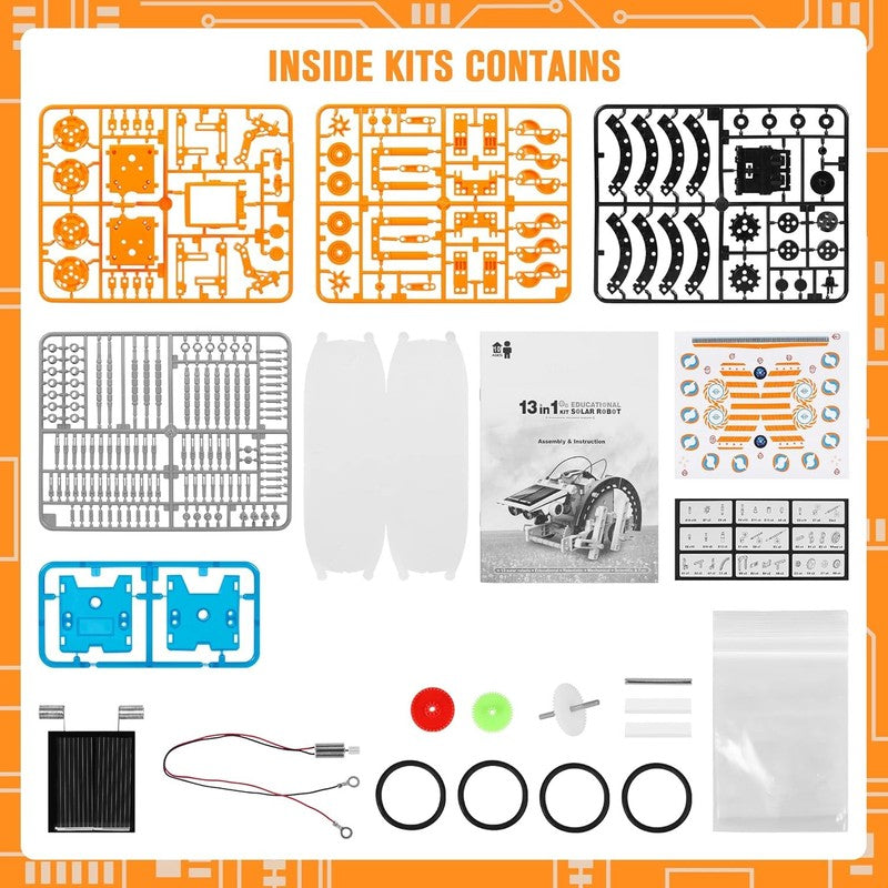 STEM 13 In 1 Education Solar Robot Toys for Age 8 12, DIY Building Science Exper3