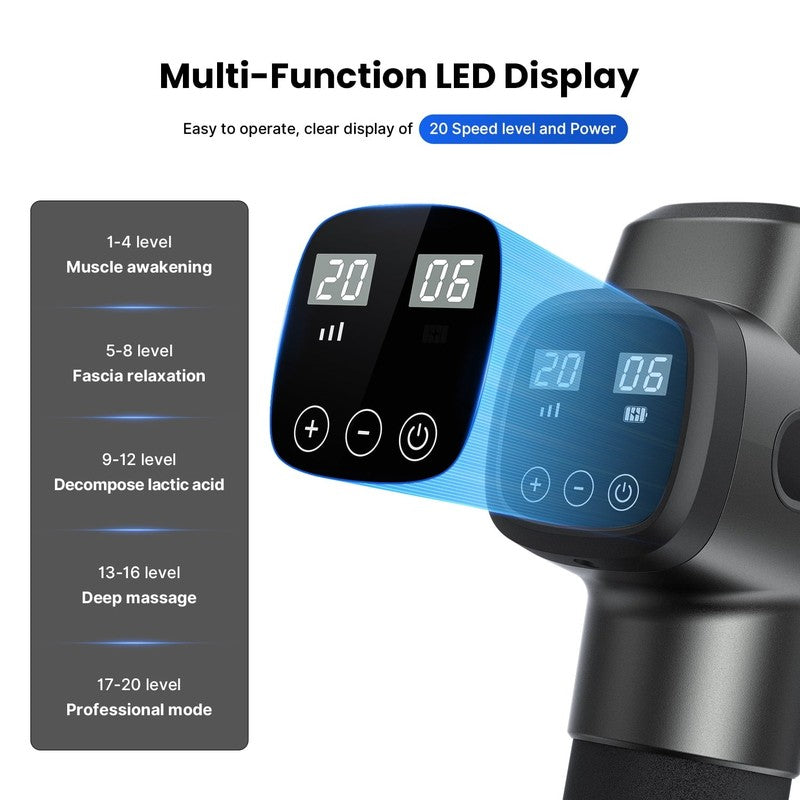 Muscle Massage Gun Deep Tissue Pain Relief 6 Heads FSA HSA Eligible Black3