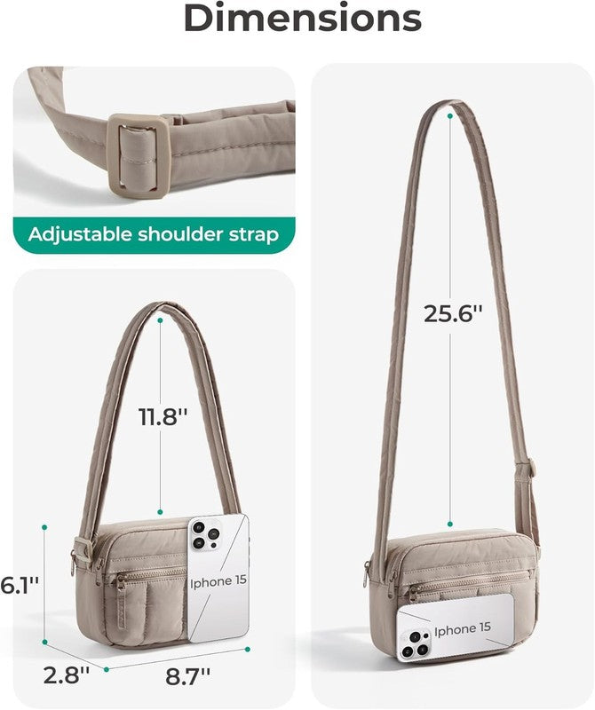 Cross Body Purse, Mini Crossbody Bags for Women Travel Purse, Puffy Shoulder Han6