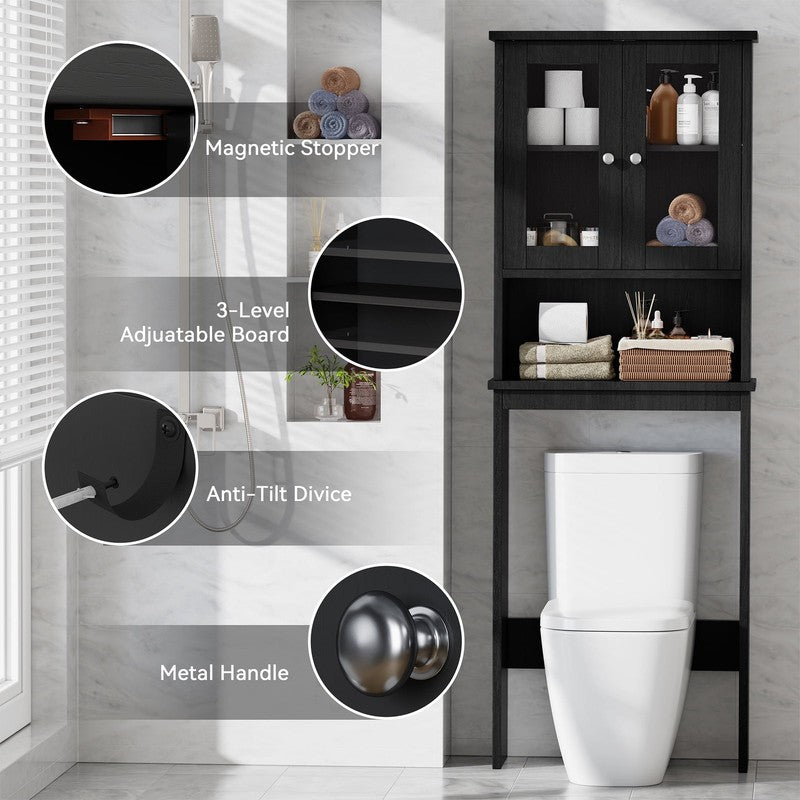 over the Toilet Storage Cabinet Bathroom Shelves Organizer Space Saver Freestand6