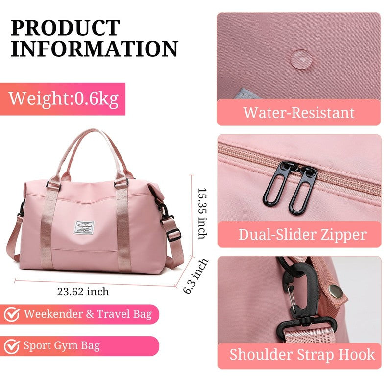 Travel Duffle Bag for Women Men - Foldable Weekend Bag with Wet Pocket, Gym Bag2