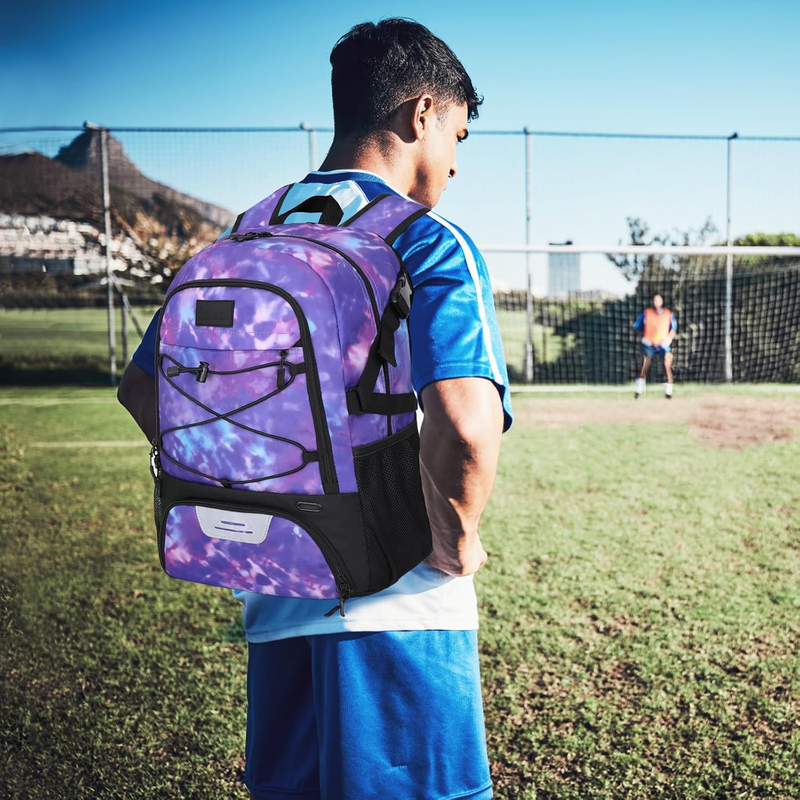 Soccer Basketball Backpack w/ Ball & Shoe Compartment Sports Travel Bag5