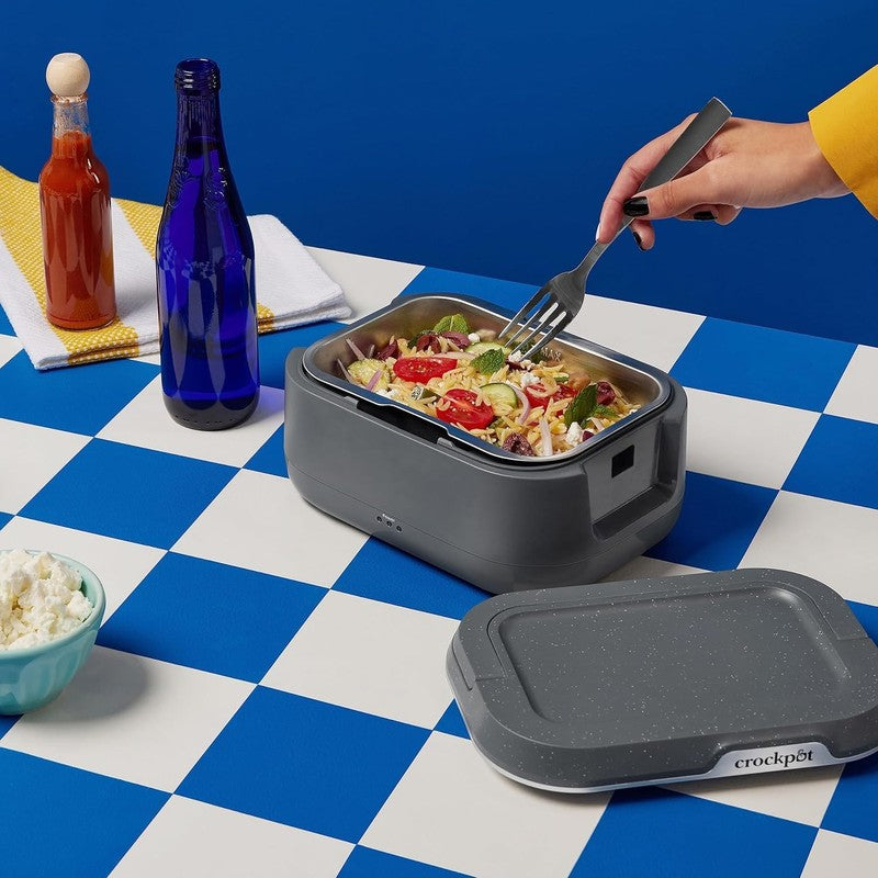 Electric Heated Lunch Box 28oz Portable Food Warmer for Car Travel Gray6
