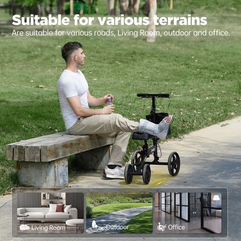 Economy Knee Scooter Foldable Walker for Foot Surgery Adult Crutch Alternative6