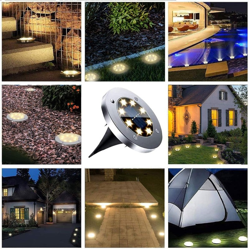 Solar Ground Lights, Waterproof Solar Garden Lights, Upgraded Outdoor Garden Wat3