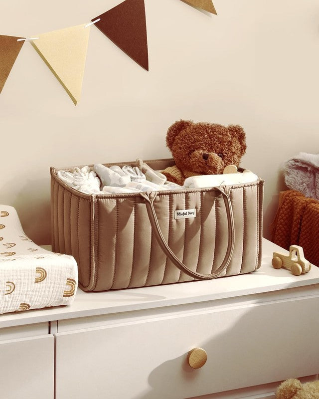Baby Diaper Caddy Organizer Storage Basket Newborn Essentials Mocha6