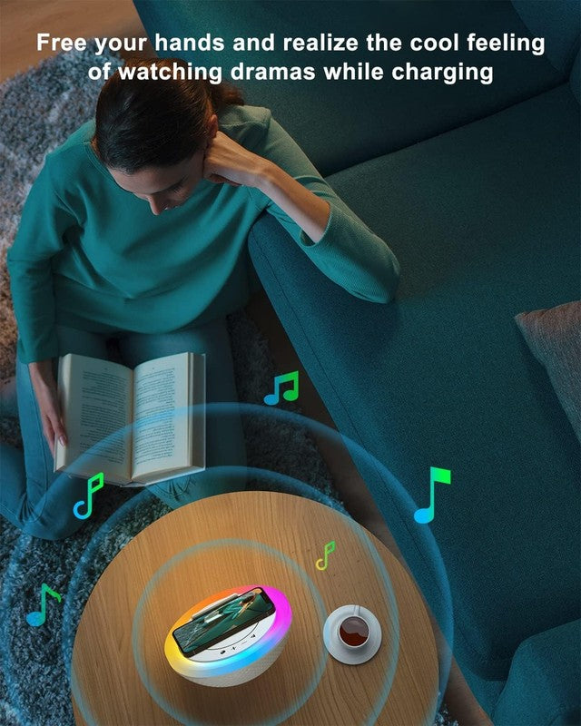 Bluetooth Speaker Night Light, Wireless Charging, Teen Girl Gift, 5W3