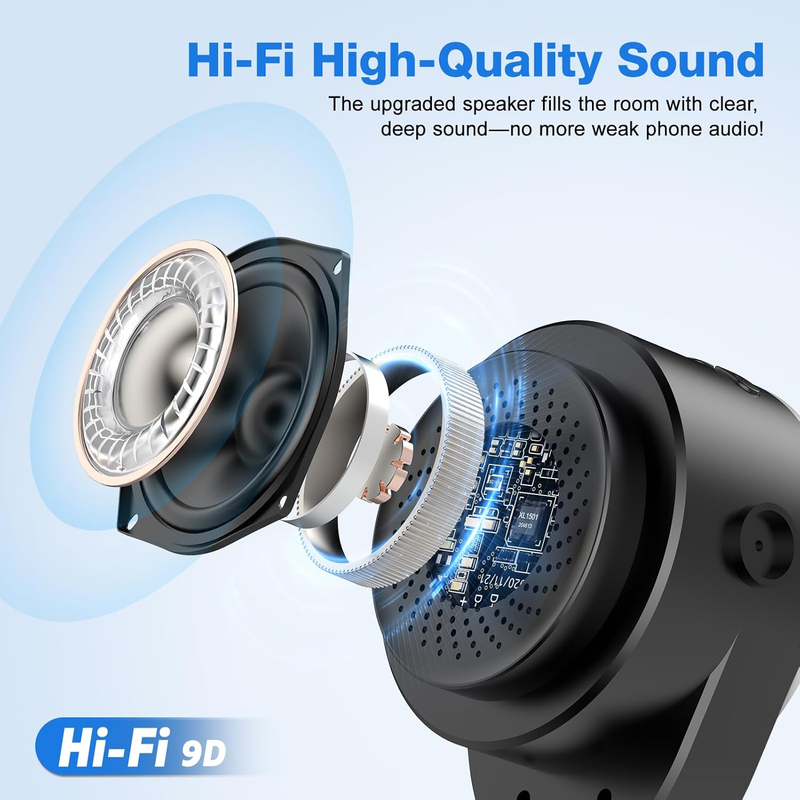 Wireless Induction Speaker, 5 in 1 Bluetooth Speaker with Cell Phone Stand, HD S6
